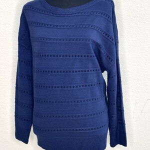 Long-Sleeve Round-Neck Sweater Top